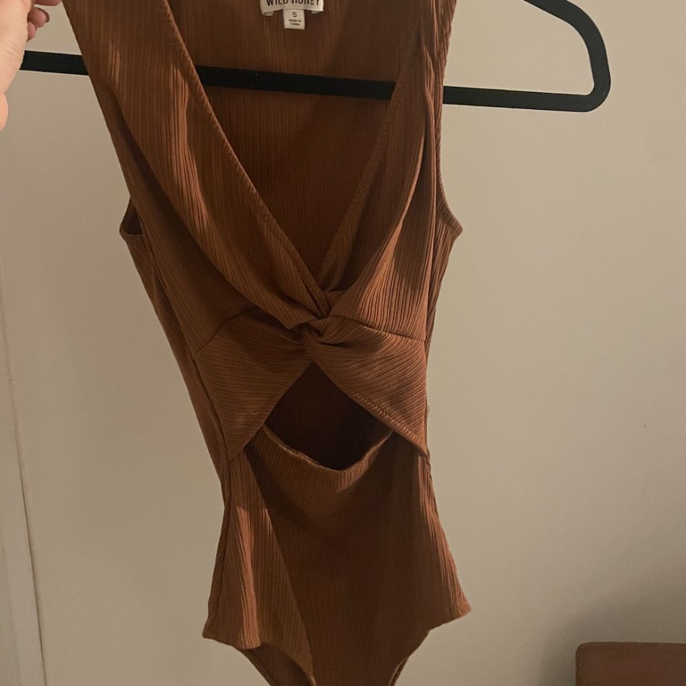 Light brown body suit from Wild Honey